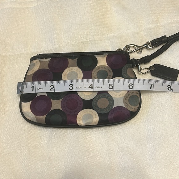 Coach wristlet eggplant color, white, khaki, green blue - Picture 10 of 11